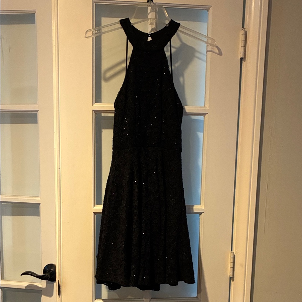 B Darlin Black Sparkle Backless Dress